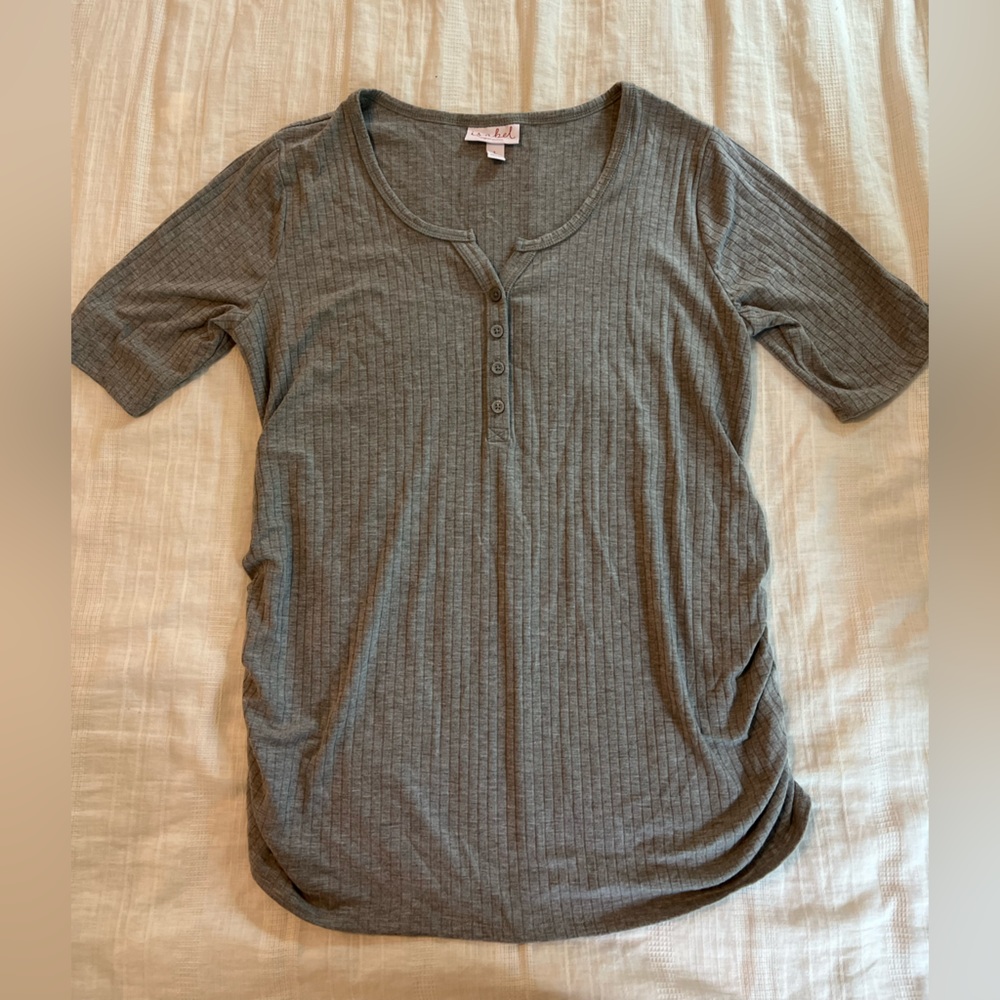 Maternity Gray Henley